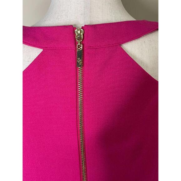 Eliza J Cocktail Dress Cutout Neckline Barbie Pink Sheath Sleeveless Women 6 NWT - Picture 6 of 9